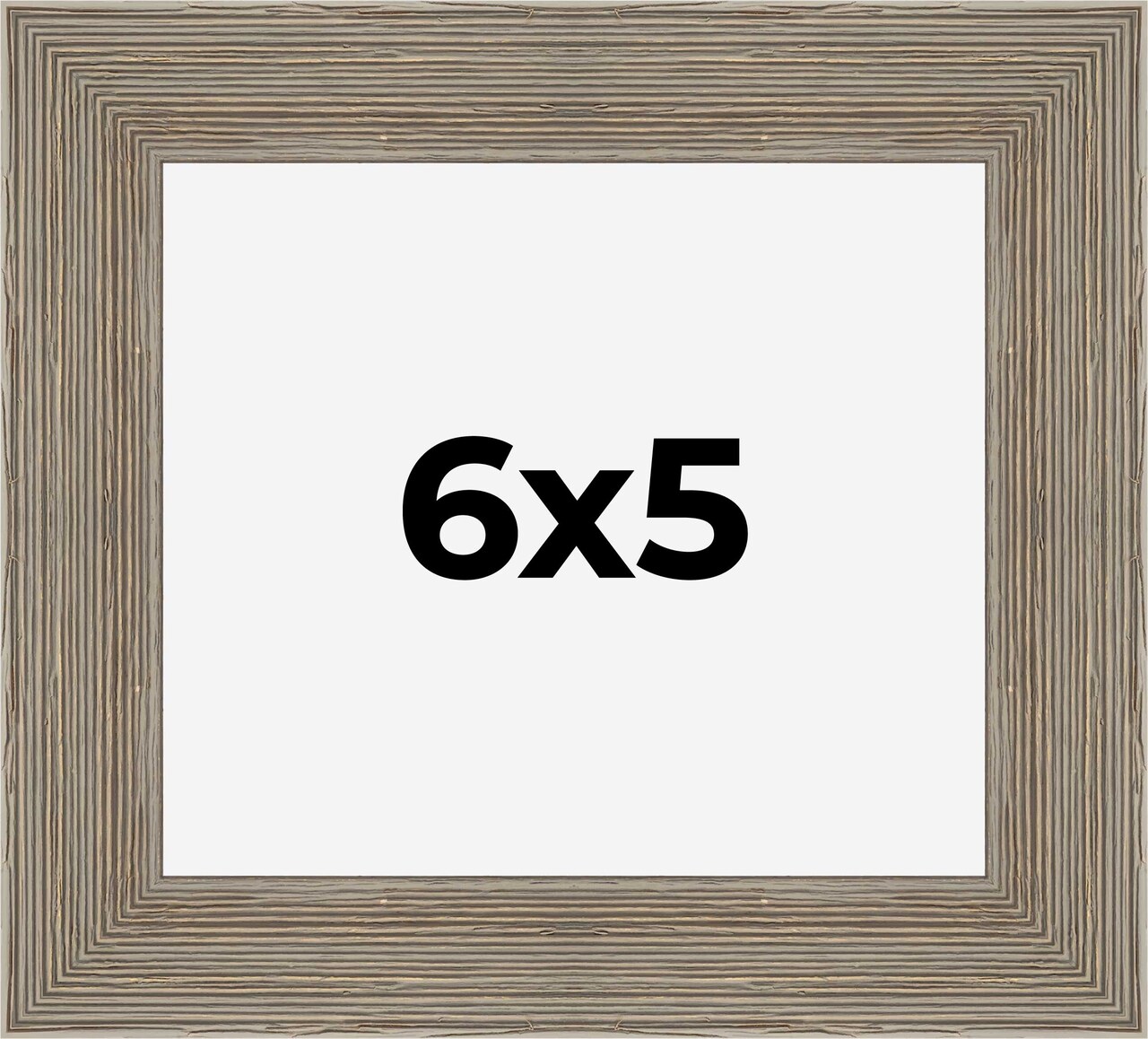 6x5 Wide Barnwood Picture Frame with UV-Resistant Acrylic & Acid Free Backing, Available in 6 Paint Finishes - Grey, Brown, White, and Black